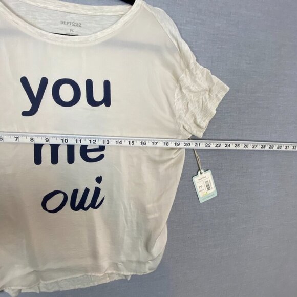 Dept 222 New West Tee Mixed Fabrics Sz PS Light Beige T Shirt You Me Oui - Picture 6 of 7